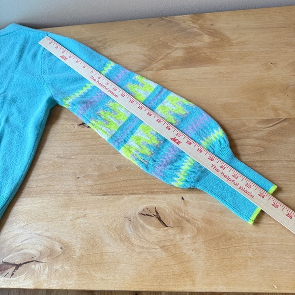 BRODIE CARDIGAN SWEATER ELECTRIC CHEVRON CASHMERE LUXURY MODERN CONTEMPORARY S - Picture 10 of 12